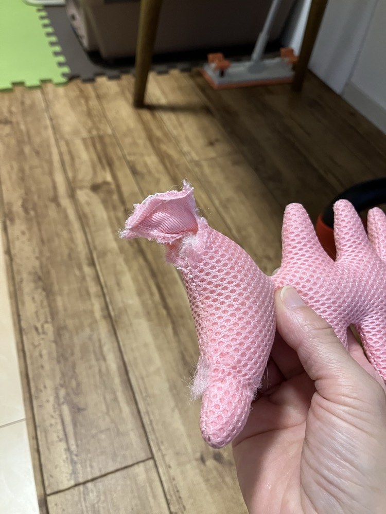 しっぽが破壊された魚のおもちゃ